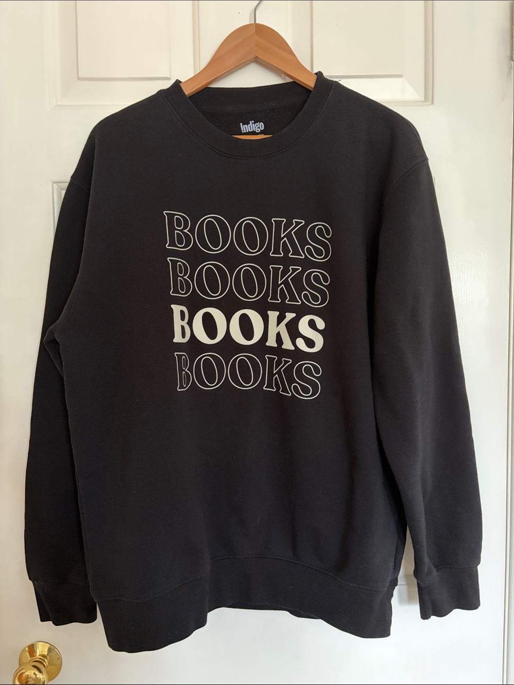 Indigo Books Graphic Black Crewneck Sweatshirt Large L